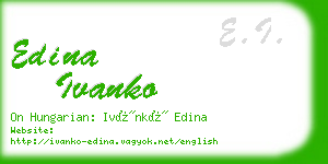 edina ivanko business card